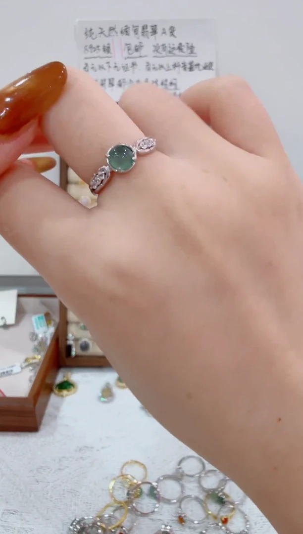 银S925镶嵌戒指翡翠146