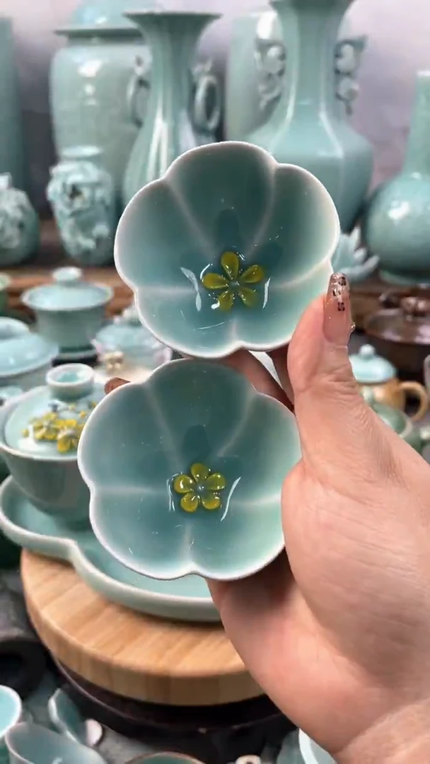 【闪购商品】手工捏花 2个 特价 微瑕 慧仙青瓷