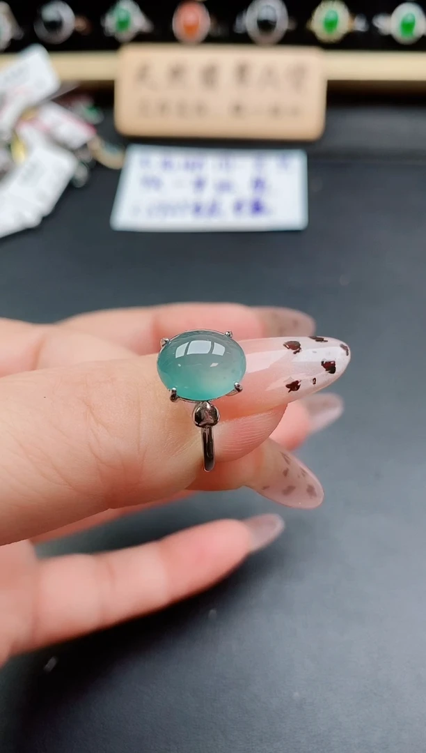 银S925镶嵌戒指翡翠1