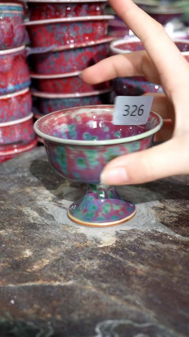 摆件陶精品窑变钧瓷茶器