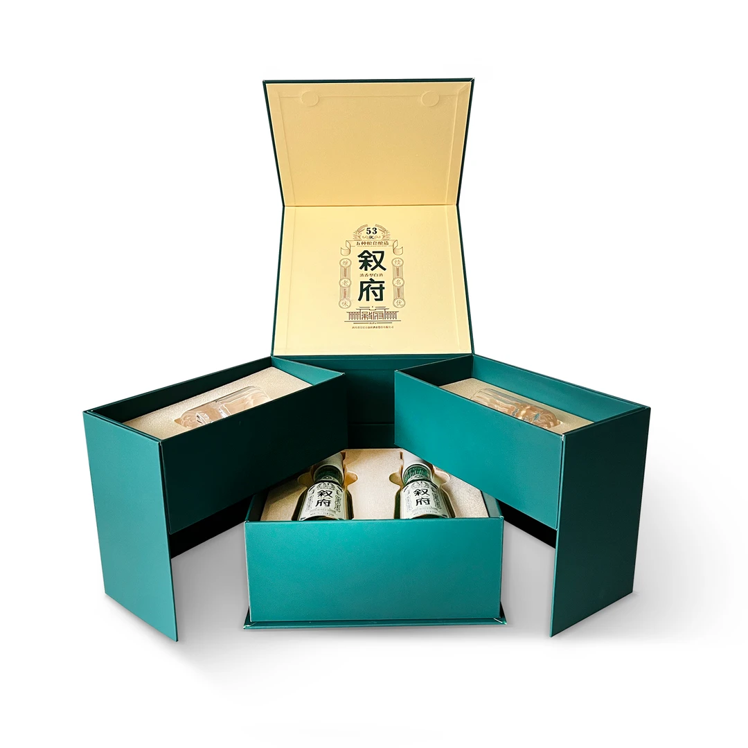 叙府白盖小酒礼盒（52°100ml经典白盖2瓶+玻璃酒杯2个）