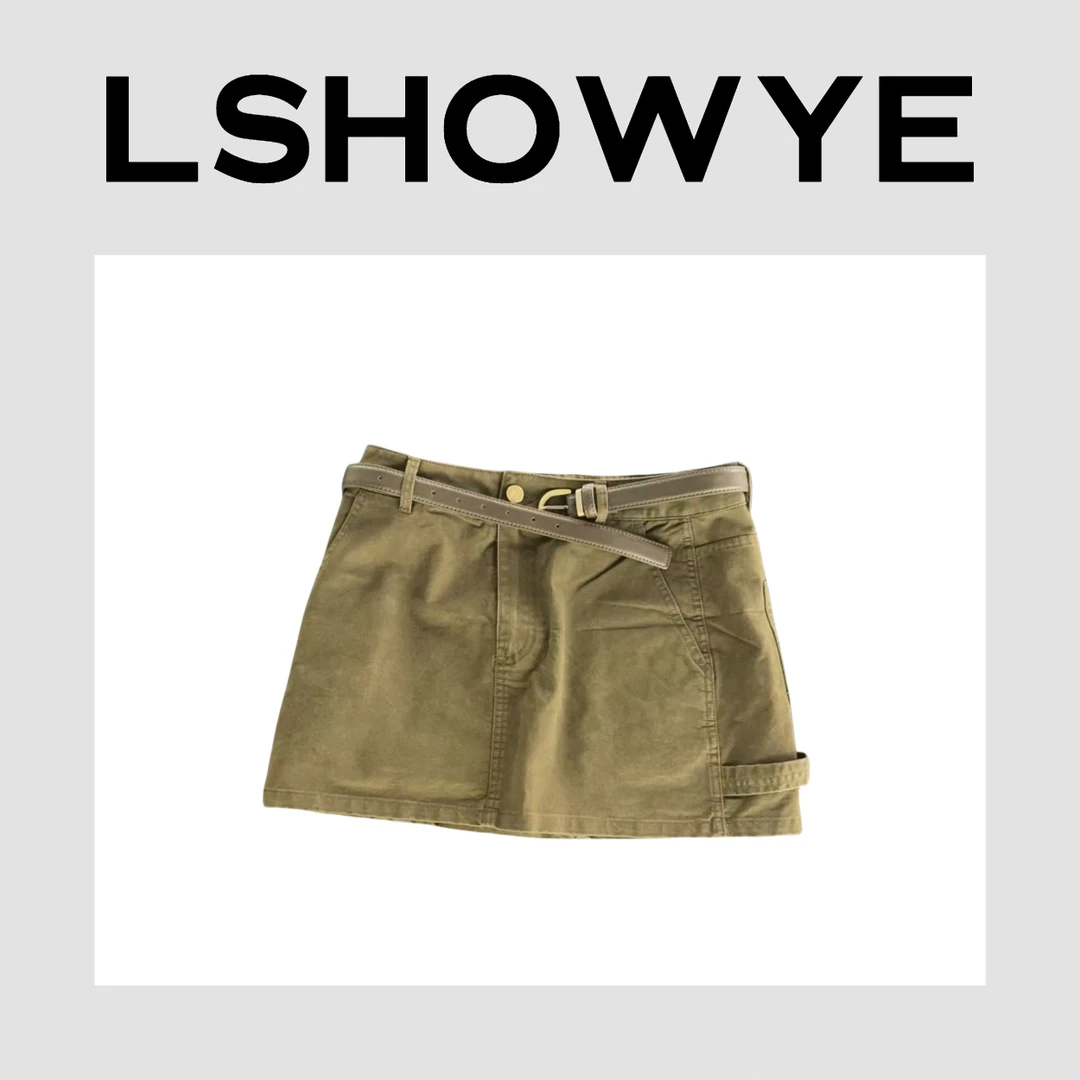 LSHOWYE｜带腰带工装短裤裙 0677XG