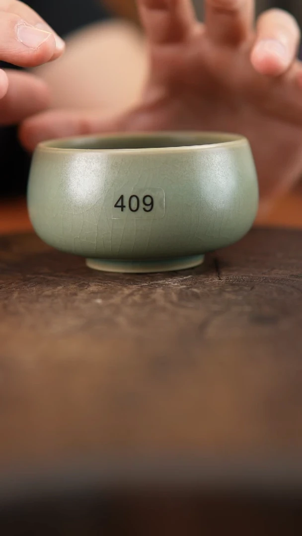 汝瓷 柴烧单杯禅定杯＋茶宠蛋#409