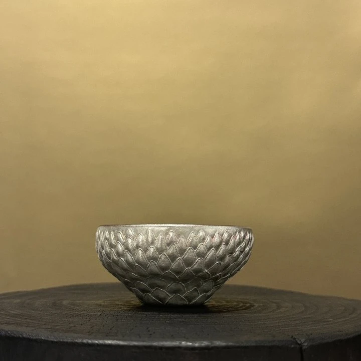 【古月壶来】L1090紫泥溜银”生如夏花“主人杯