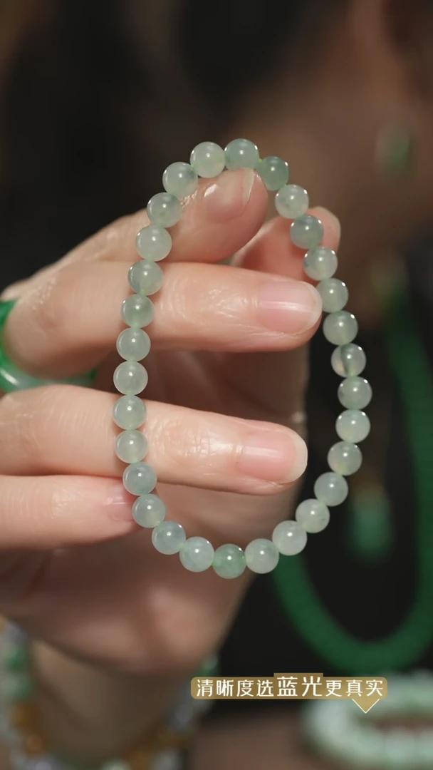 【闪购商品】翡翠手串未镶嵌冰种翡翠圆珠手串 6mm