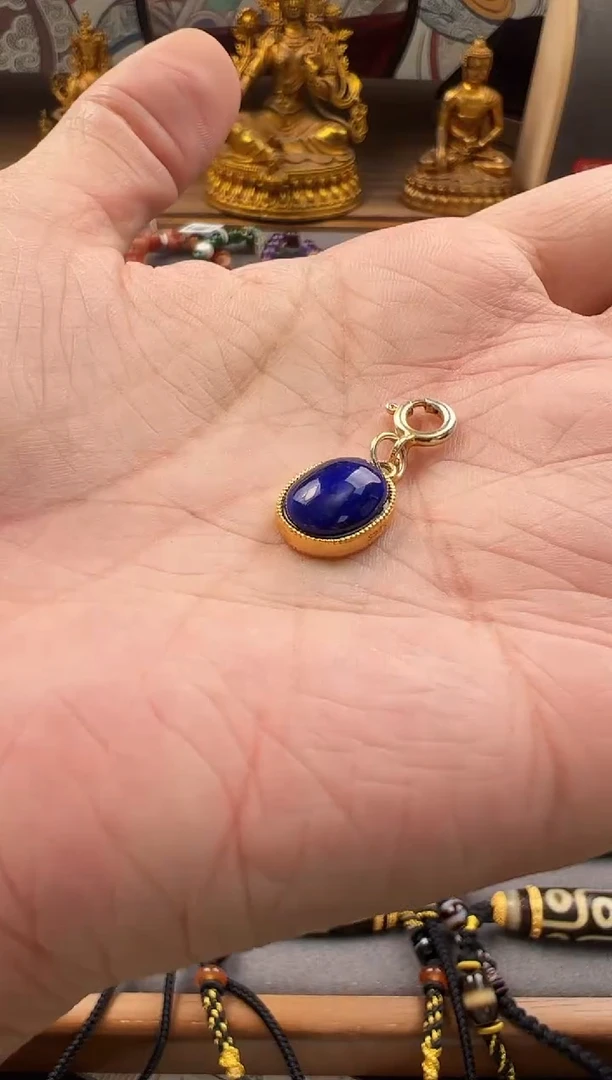 【闪购商品】青金石挂件银S925镶嵌吊坠