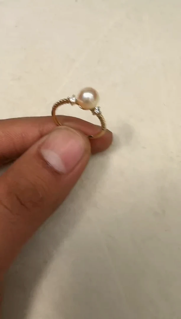 银S925镶嵌戒指海水珍珠戒指