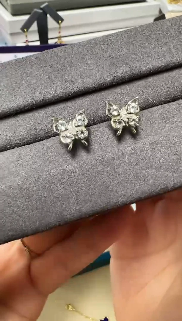 银S925镶嵌耳饰海蓝宝石1203m013多样性发其一