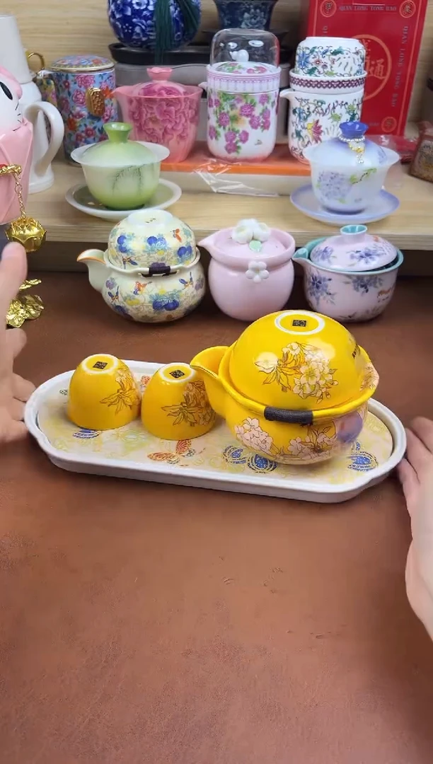 陶陶瓷茶具摆件旅行套组