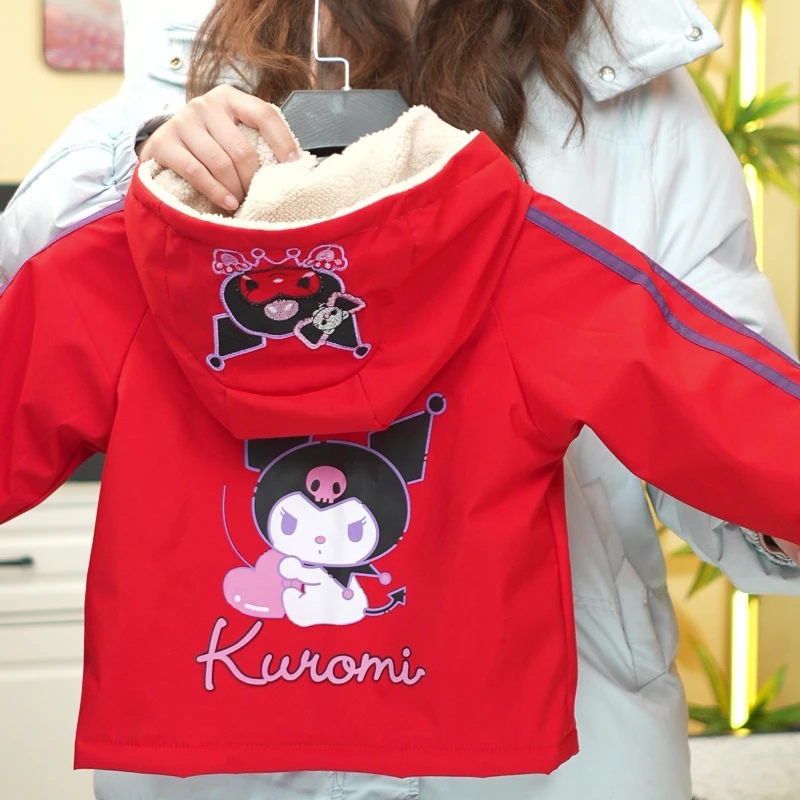 2025韩版新款中小童宝宝女孩薄绒外套洋气库洛米春秋外套童装帅气