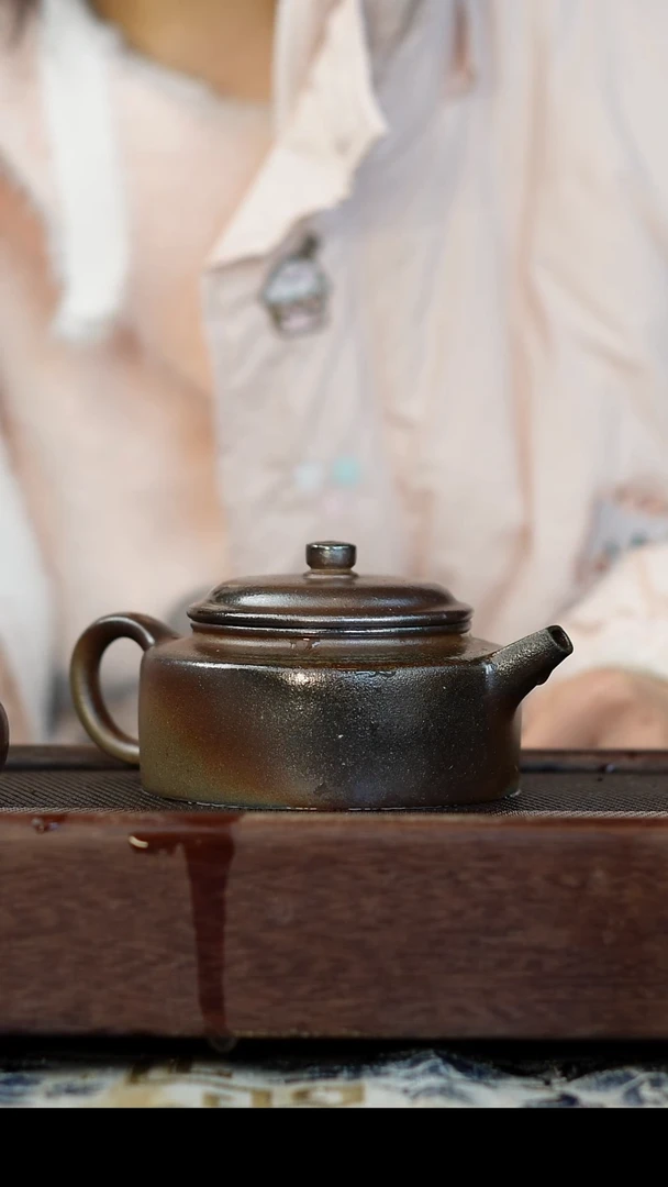 茶壶紫砂柴烧紫砂 天青德钟200cc