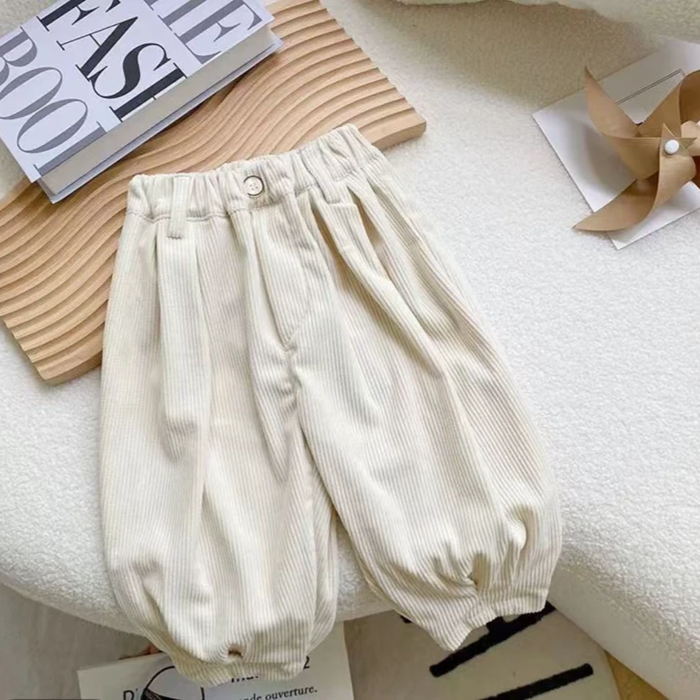 儿童裤子新款春款灯芯绒裤子男女宝同款百搭时尚