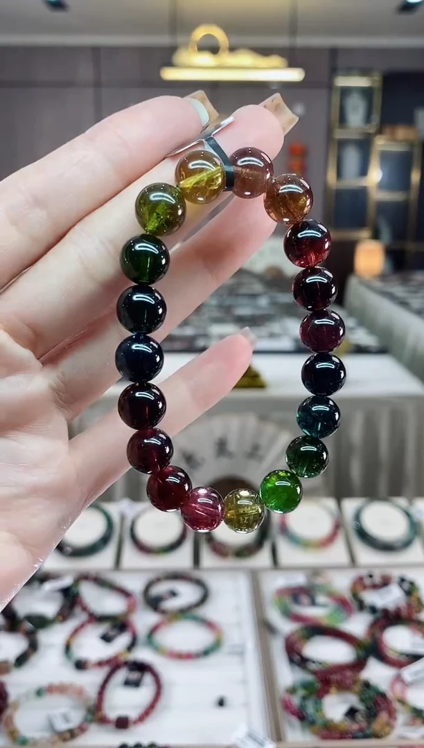 【闪购商品】碧玺收藏级单圈手串10mm+未镶嵌一物一证dan