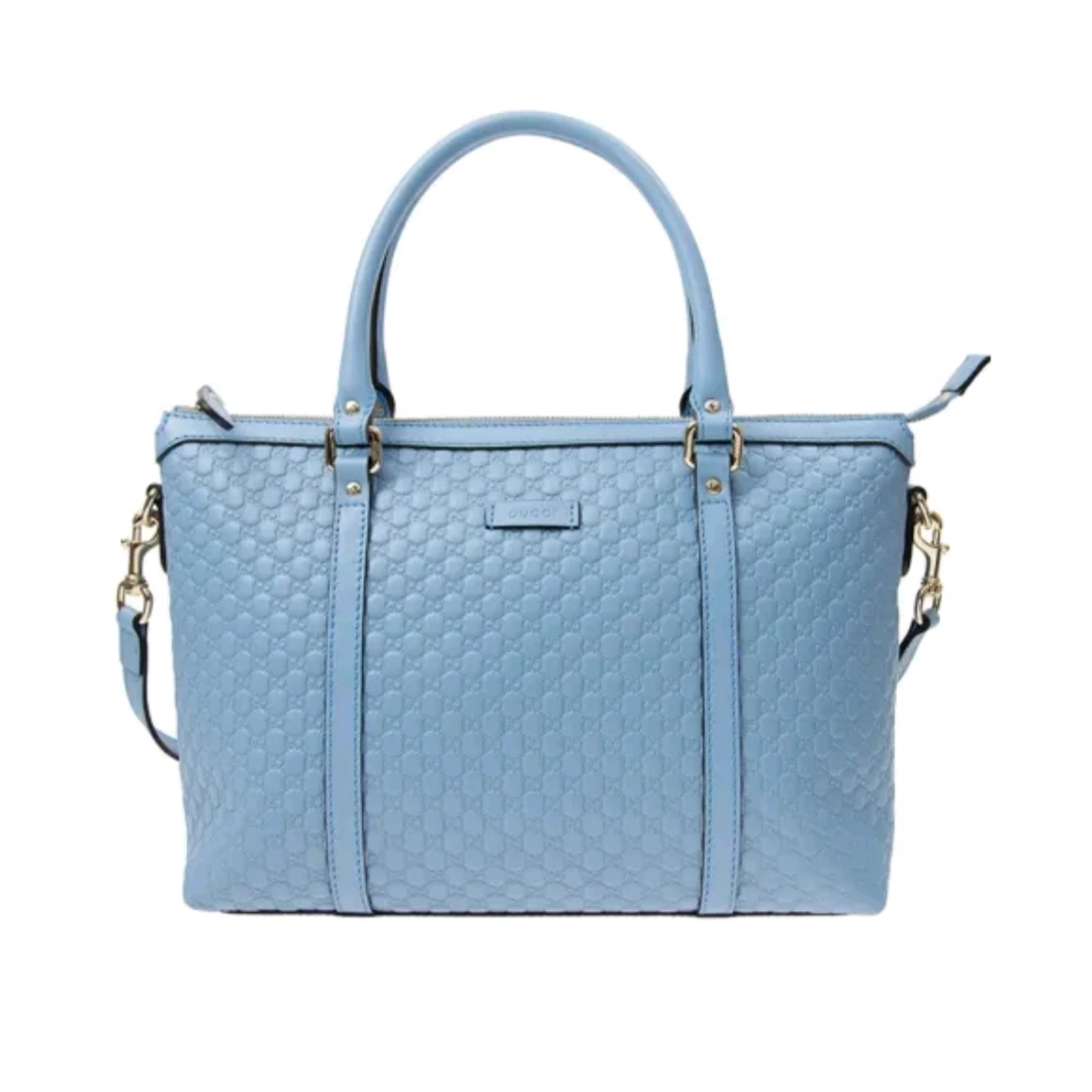 95新 GUCCI/古驰 蓝色老花压纹单肩女包13587258二奢
