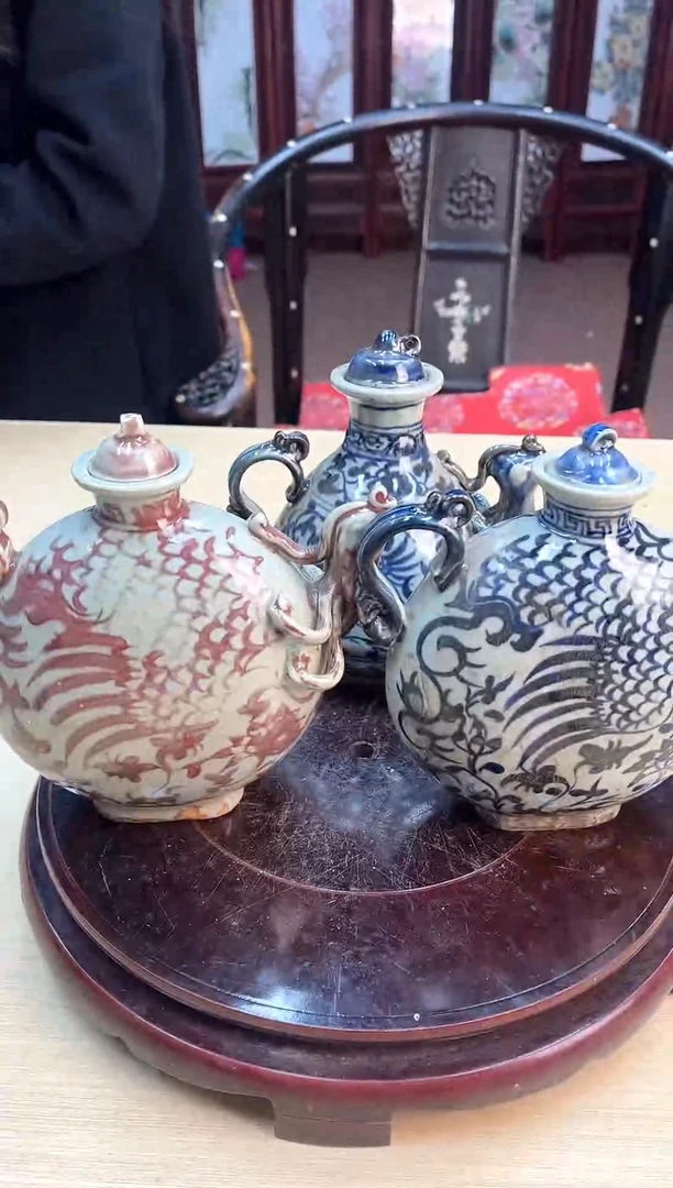 【闪购商品】瓷片D012/青花花卉壶随缘/一件