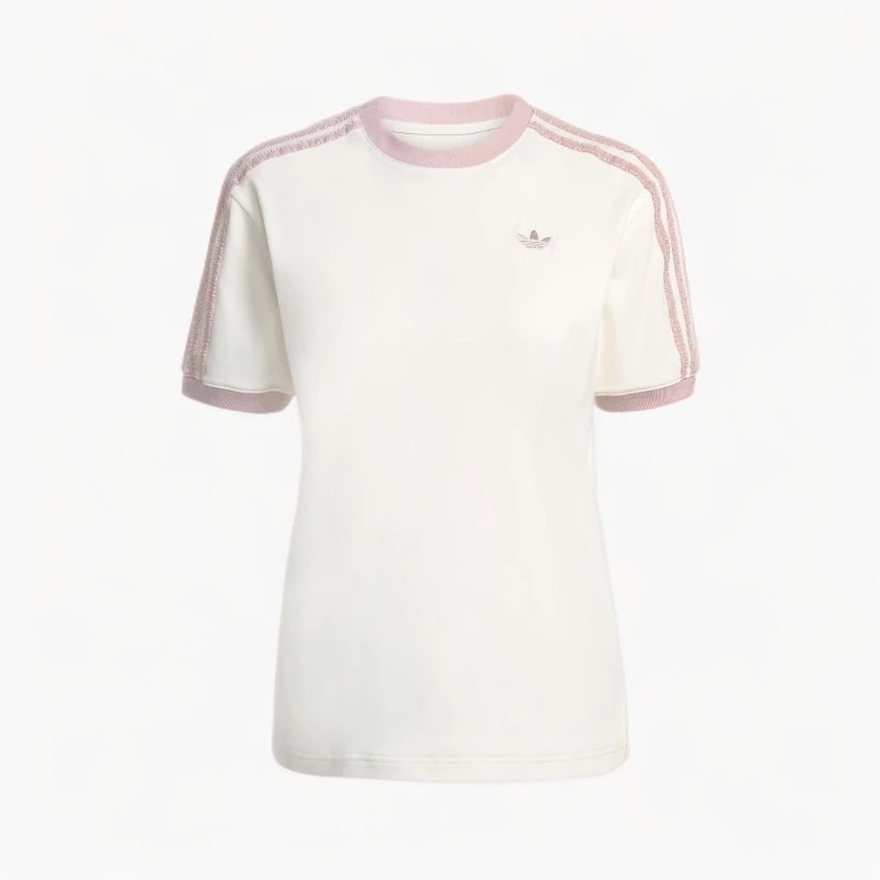 adidas/阿迪达斯三叶草女款时尚柔软百搭运动条纹短袖T恤KC8821