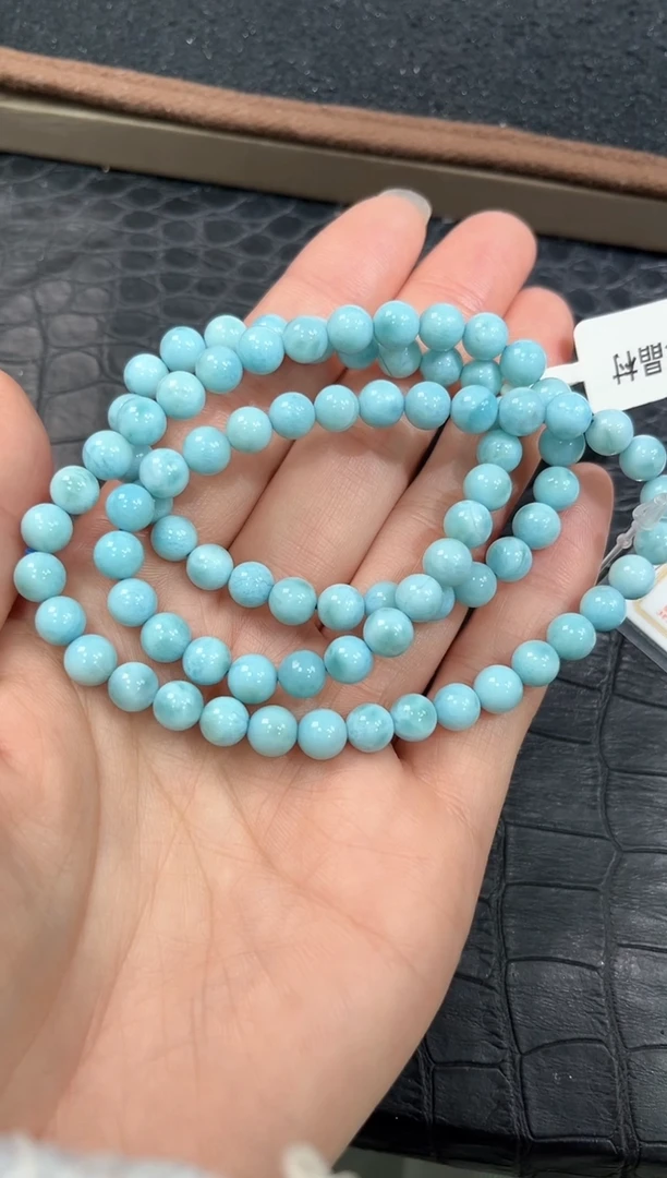 未镶嵌针钠钙石（海纹石）手链10号海纹石多圈6+mm