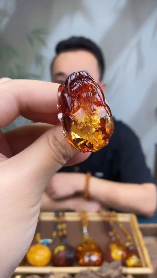 银S925镶嵌琥珀裸石 基地发货 一物一证 顺丰包邮