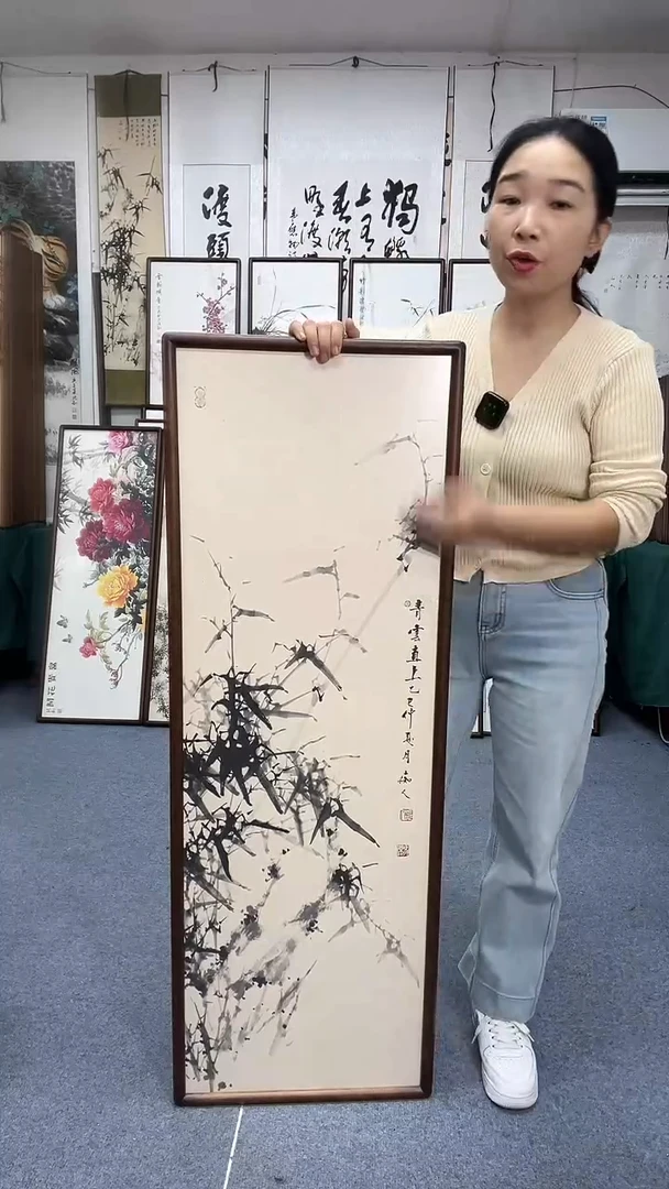 国画42*122实木画框京东包邮手绘