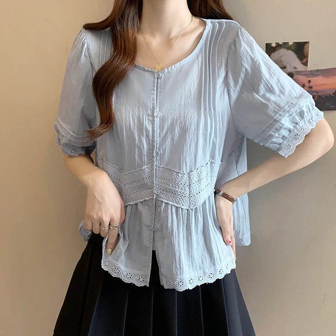 洋气时髦短袖衬衫女爆款2025夏季新款百搭气质上衣高级感小个子潮