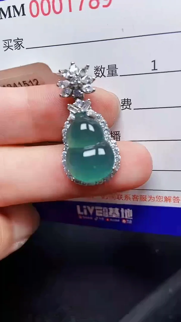 翡翠银S925镶嵌颈饰1789