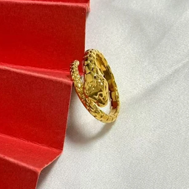 【小鹏黄金】足金999蛇气质5D工艺戒指