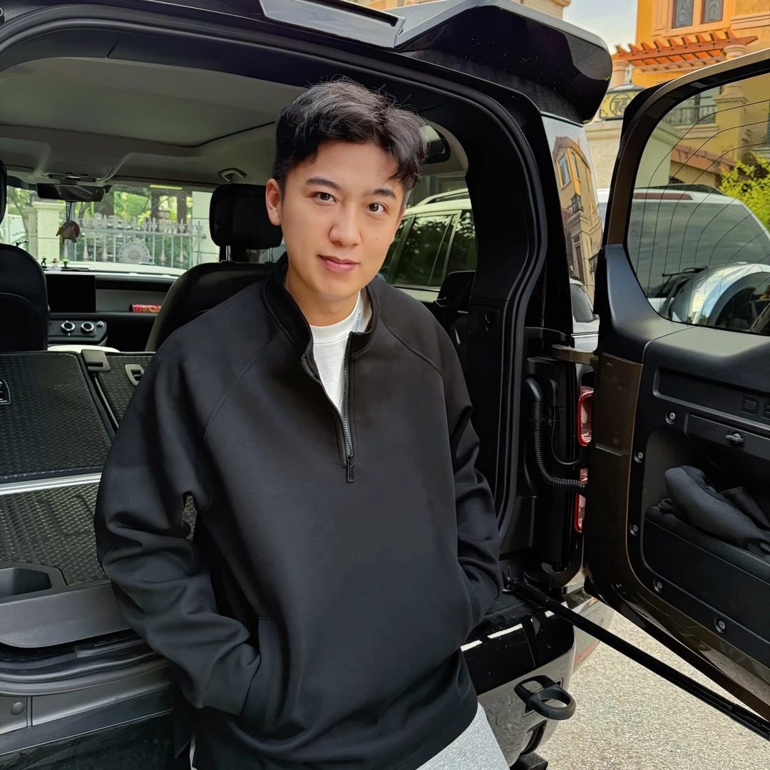 秋冬600g重磅空气层侧开叉百搭宽松休闲长袖套头插兜半拉链卫衣