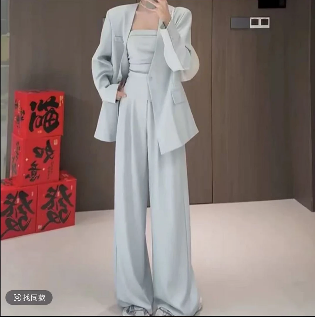 2025新款气质显瘦背心+裤子时尚两件套休闲百搭垂感宽松