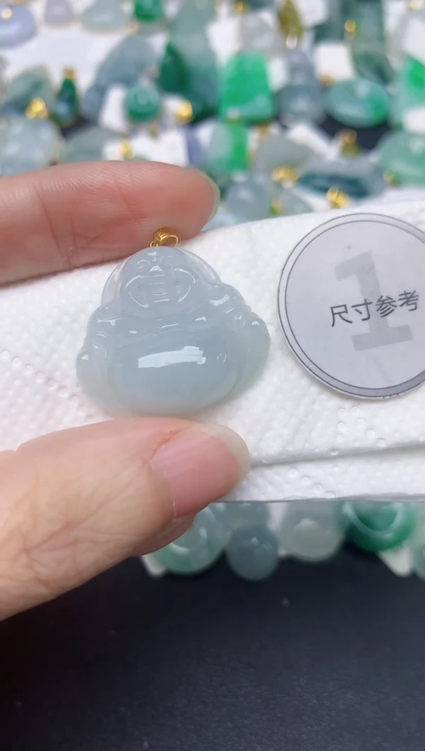 颈饰18K金镶嵌翡翠天然缅甸A货翡翠