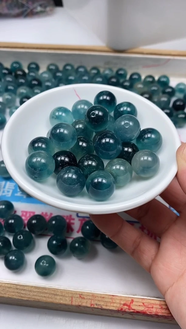 散珠未镶嵌碧玺A1630蓝碧玺14mm5个9.9元