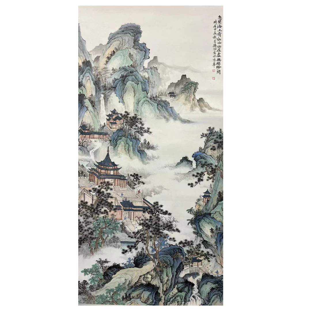 德功老师古意山水国画作品