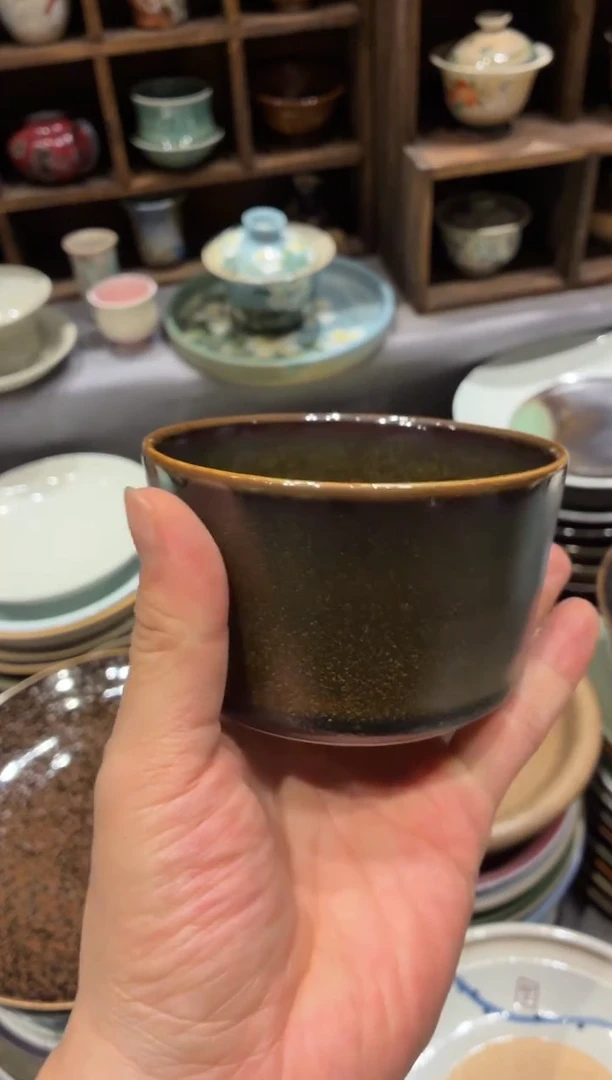 瓷片周*若406天目手工小碗1个