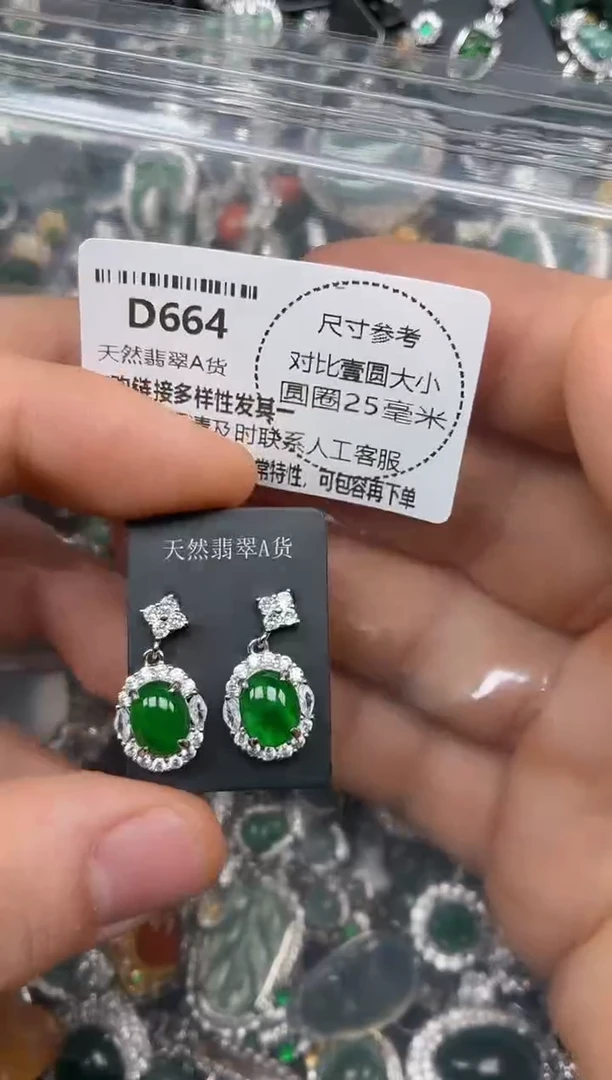 颈饰未镶嵌翡翠D664耳钉