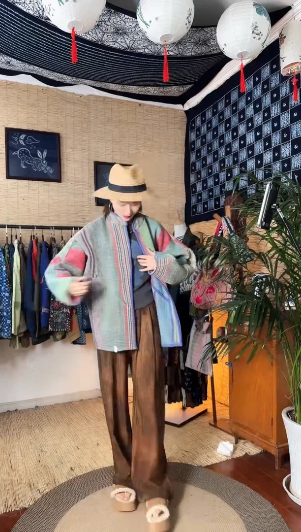 【闪购商品】设计师款红蓝古布外套