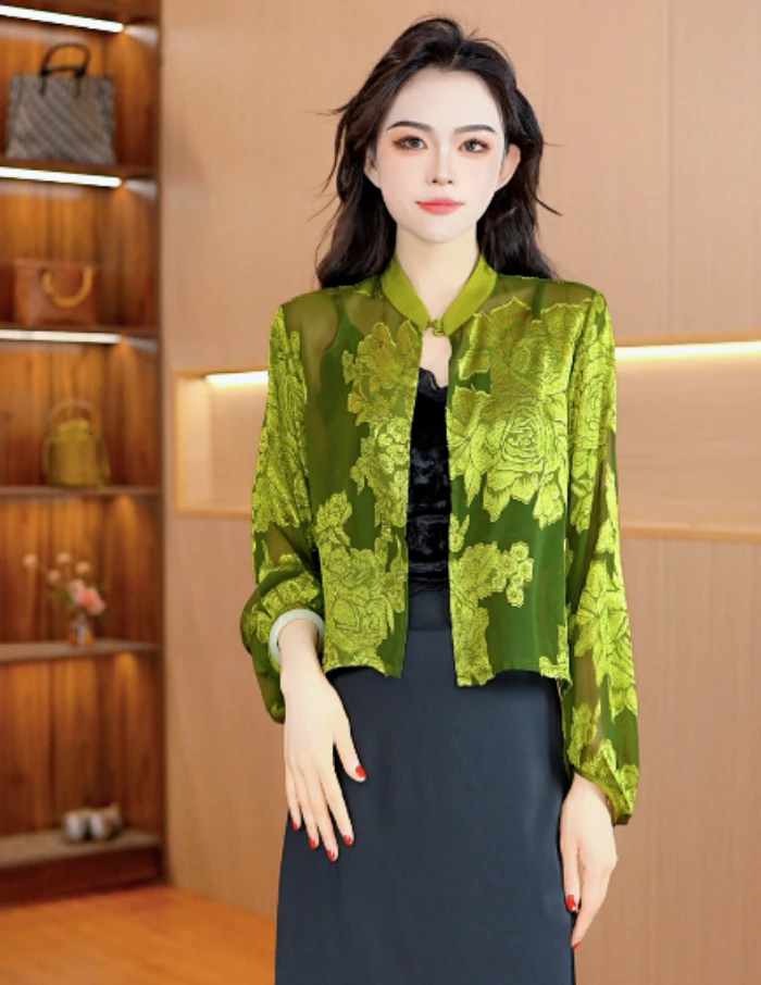 0709-3新款气质长袖夏季上衣外套