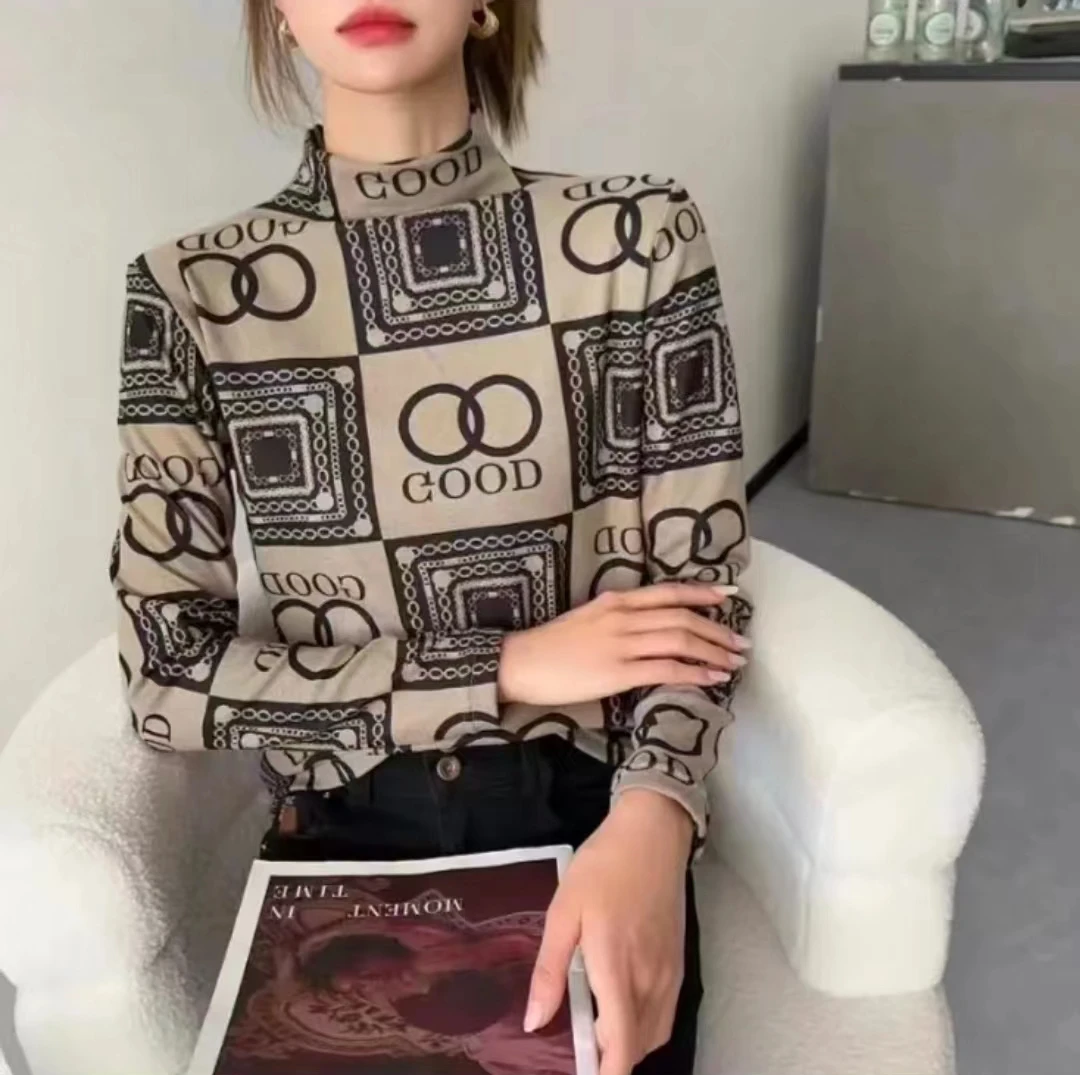 女士秋冬双面德绒半高领打底衫保暖遮肉显瘦长袖内搭时尚小衫百搭