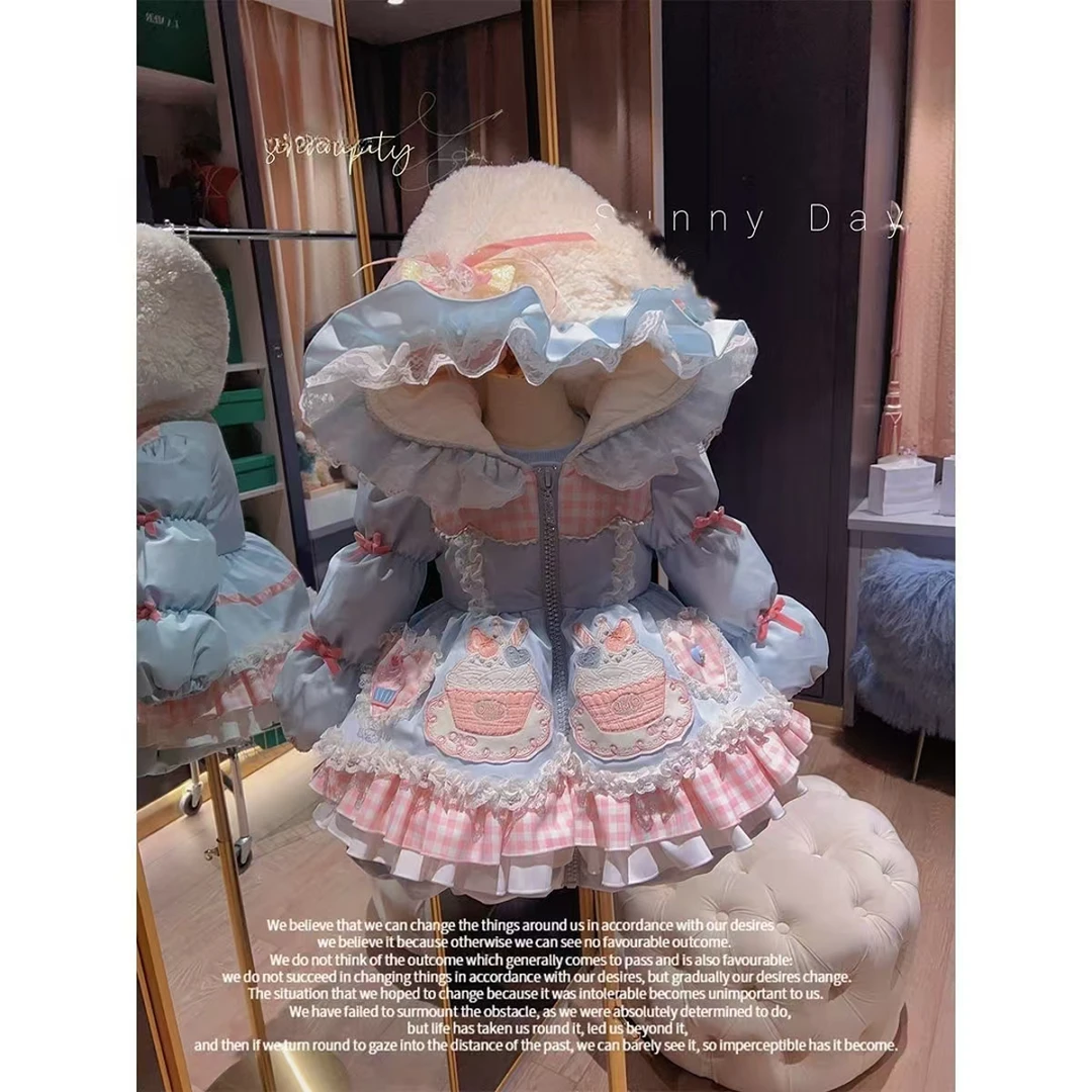 女童可爱保暖棉服外套冬季装新款儿童棉袄加厚棉衣生日礼服洛丽塔