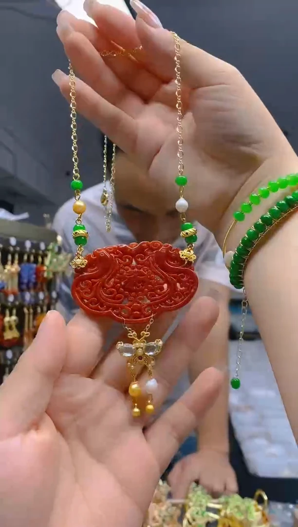 【闪购商品】翡翠耳饰合金73翡翠锁骨链