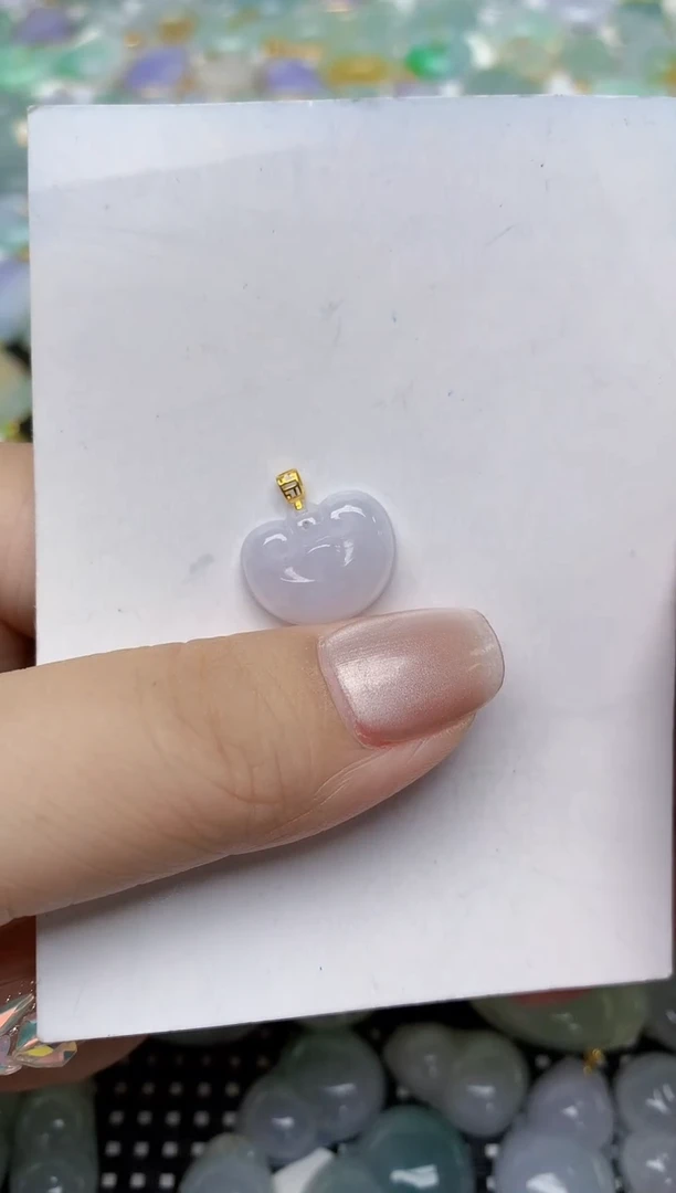 翡翠18K金镶嵌颈饰天然缅甸A货翡翠