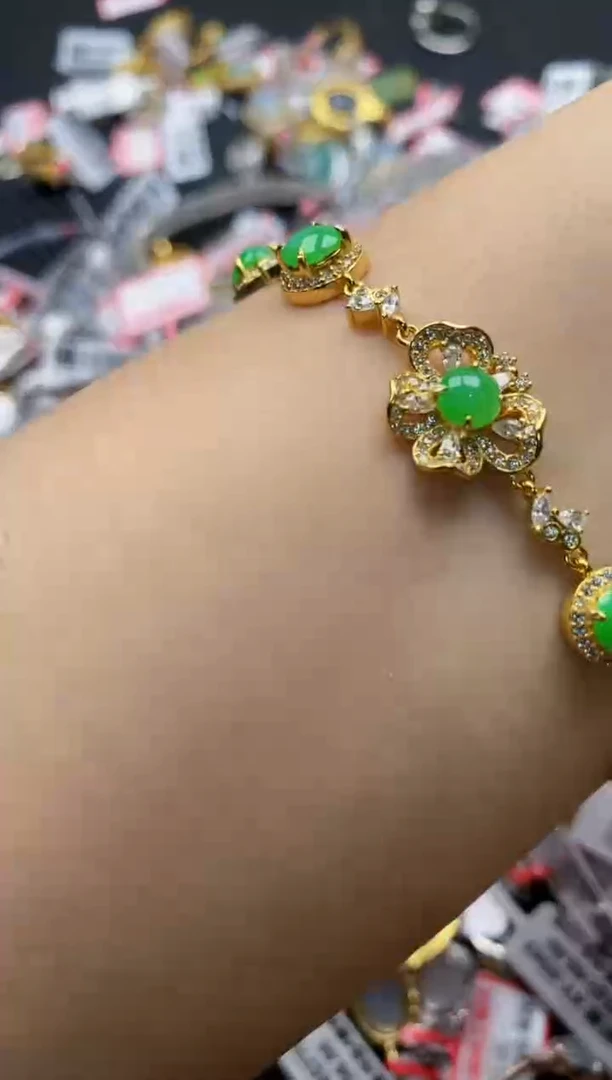 翡翠戒指银S925镶嵌5555555    8