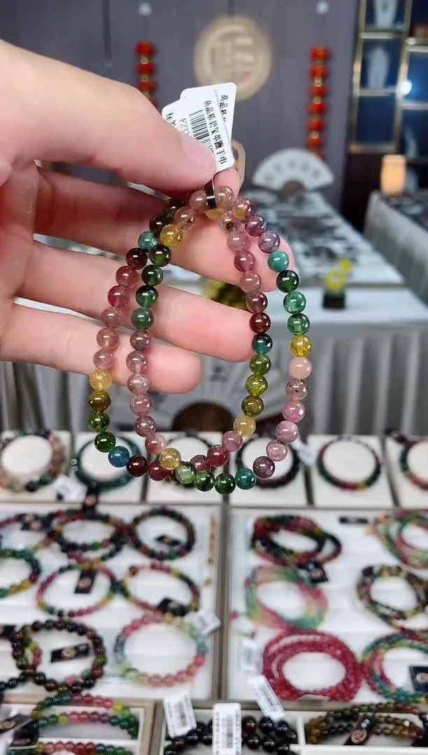 未镶嵌老矿碧玺单圈手串5mm+碧玺xion多样性发货一条