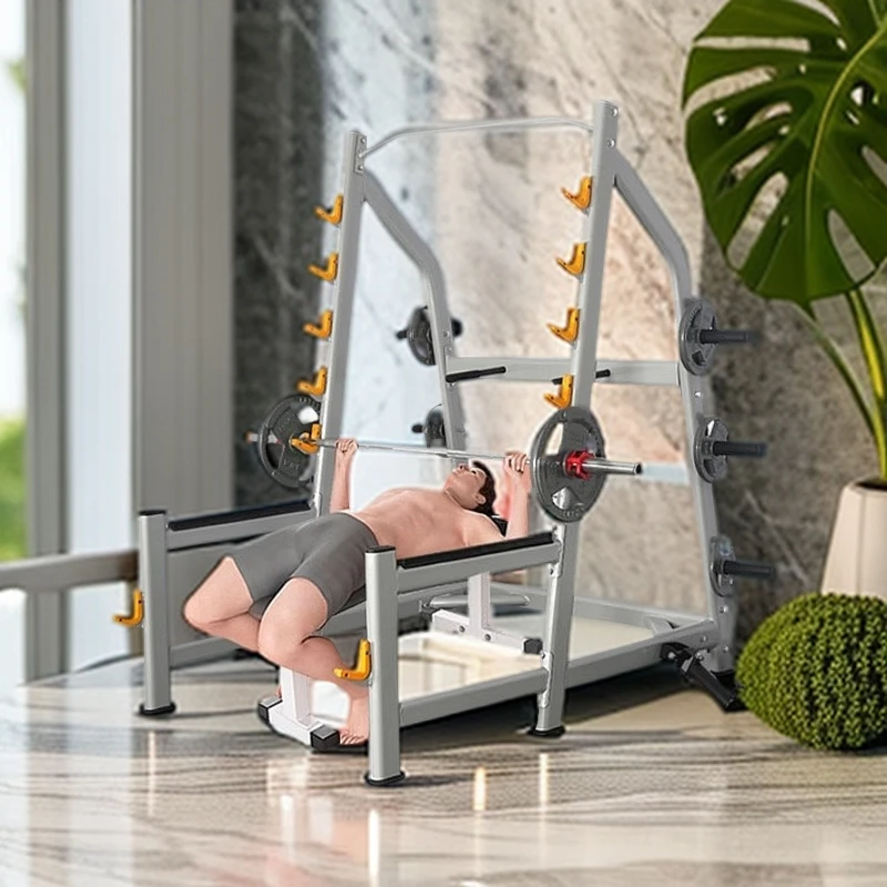 多功能举重床杠铃床卧推架深蹲架一体杠铃保护架家用健身器材商用