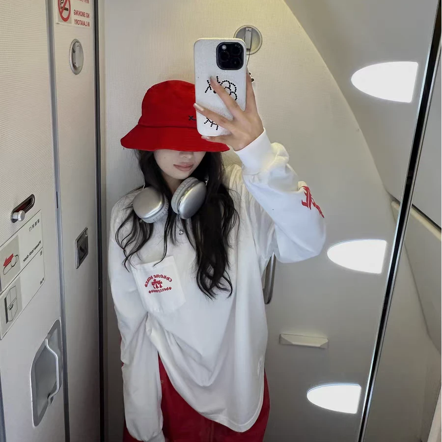 100棉早秋韩版显瘦圆领女装T恤休闲时尚长袖宽松纯棉打底衫8755