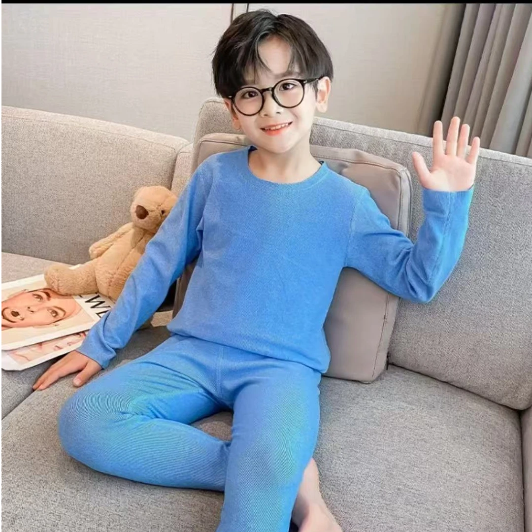F00455男童保暖内衣套装2025年新款秋衣秋裤家居服打底衫洋气童装