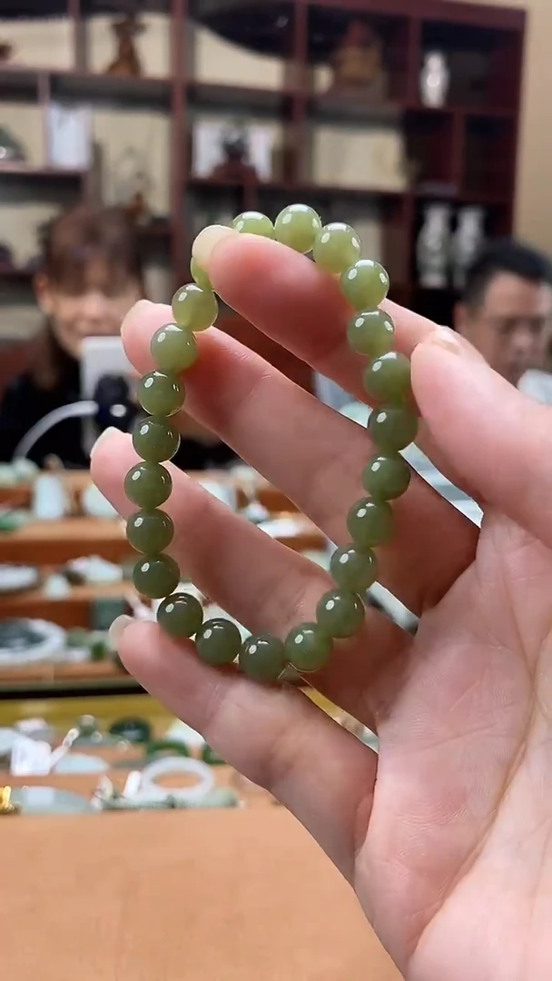 未镶嵌手链和田玉和田玉青海料手串8mm