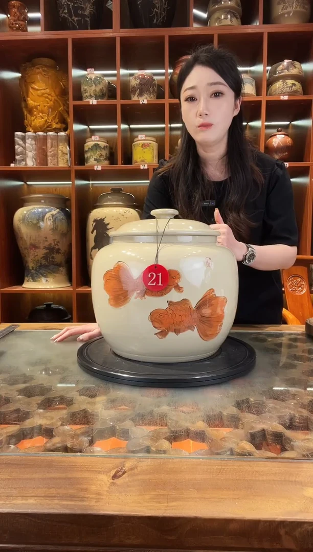 罐李正龙作品白泥缸@21