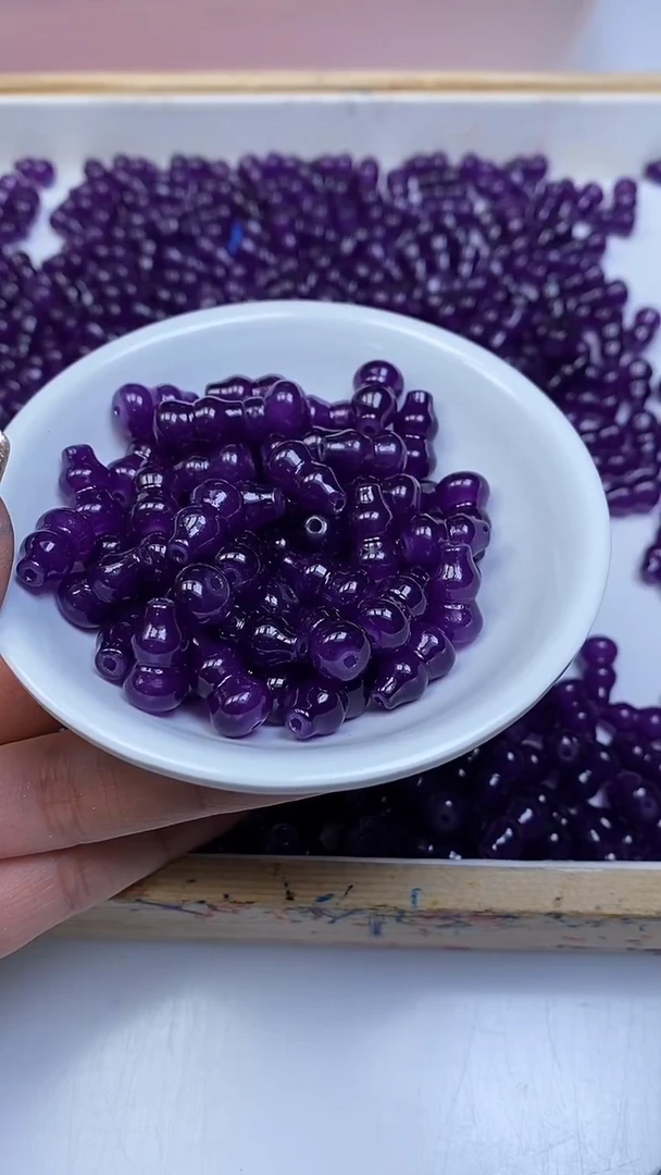 未镶嵌散珠玛瑙/玉髓E770 紫 具 来大葫芦14*8mm6颗5.8元