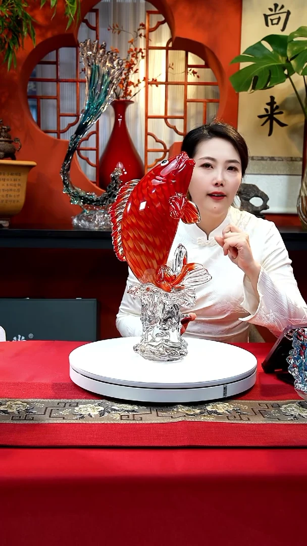手工艺品琉璃鱼跃龙门福利款