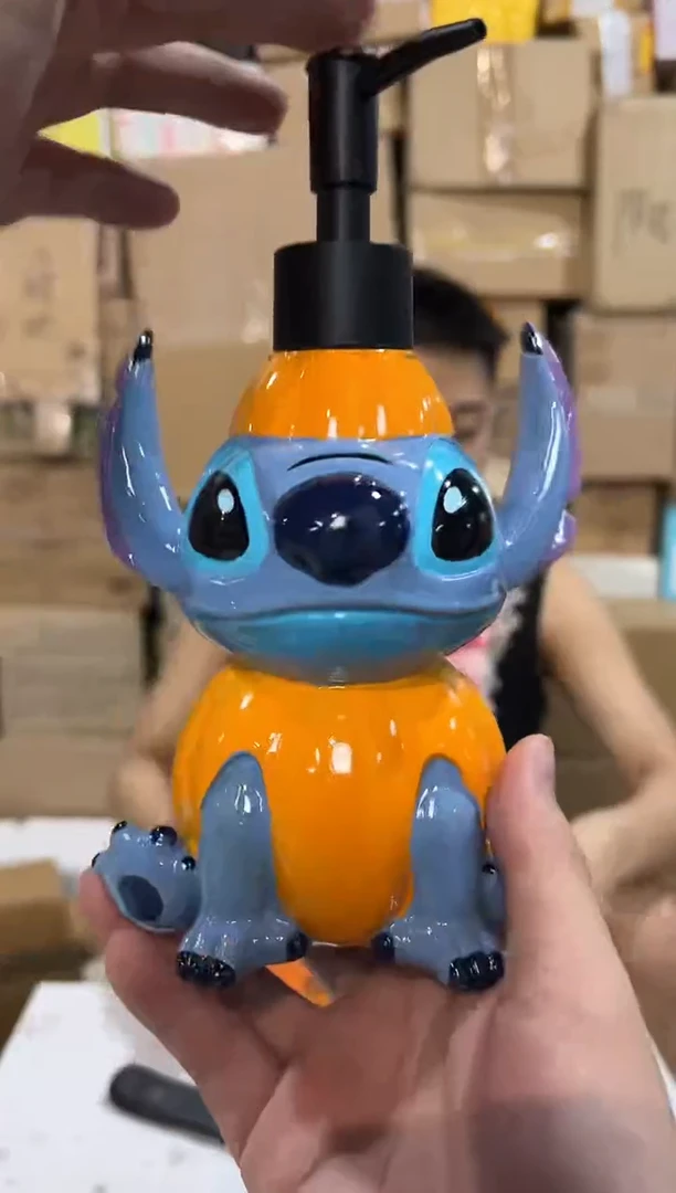 瓷片树脂原盒万圣节史迪仔南瓜按压瓶