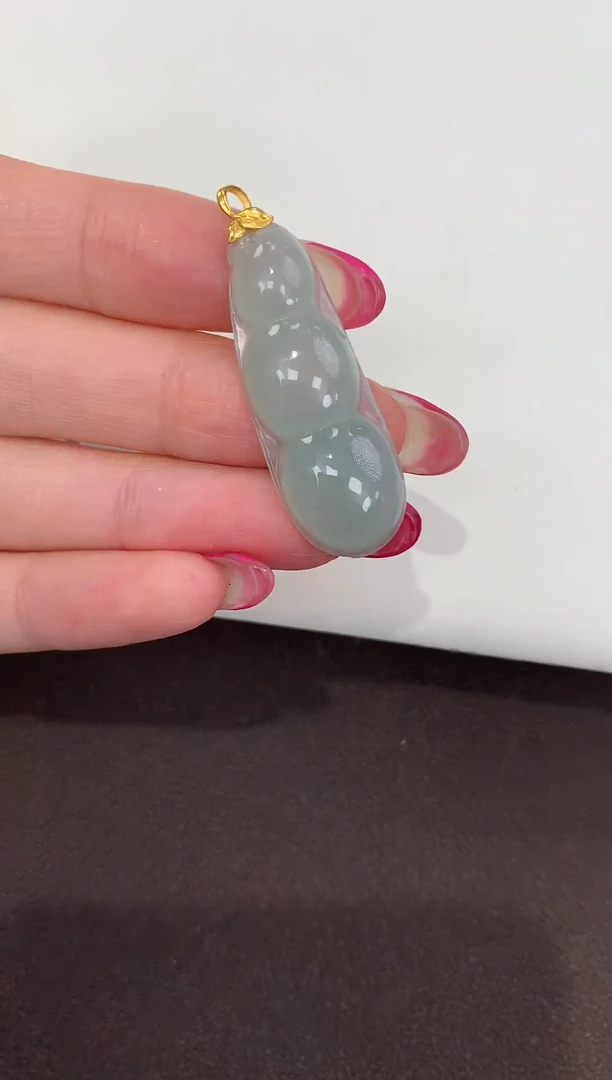 颈饰18K金镶嵌翡翠天然缅甸A货翡翠